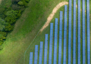 Zonnepanelen op veld